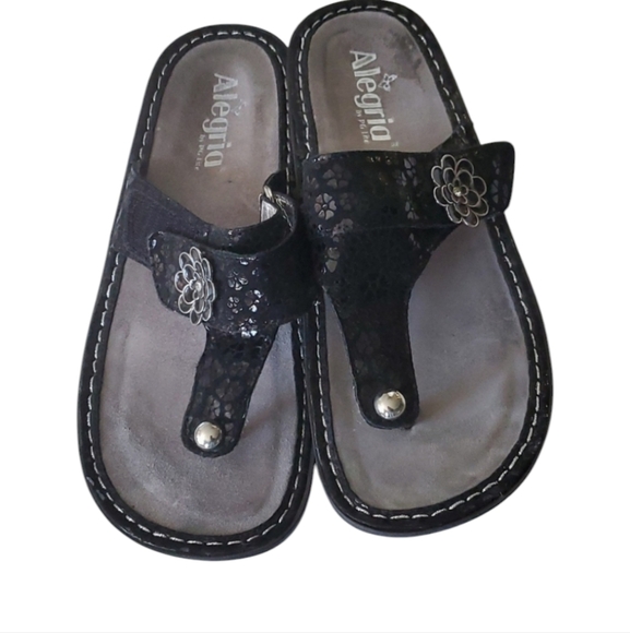 Alegria Shoes - Alegria black thong sandals size 7